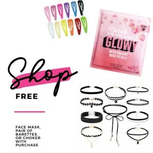 FREE - Face Mask, Pair of Barettes, or Choker!